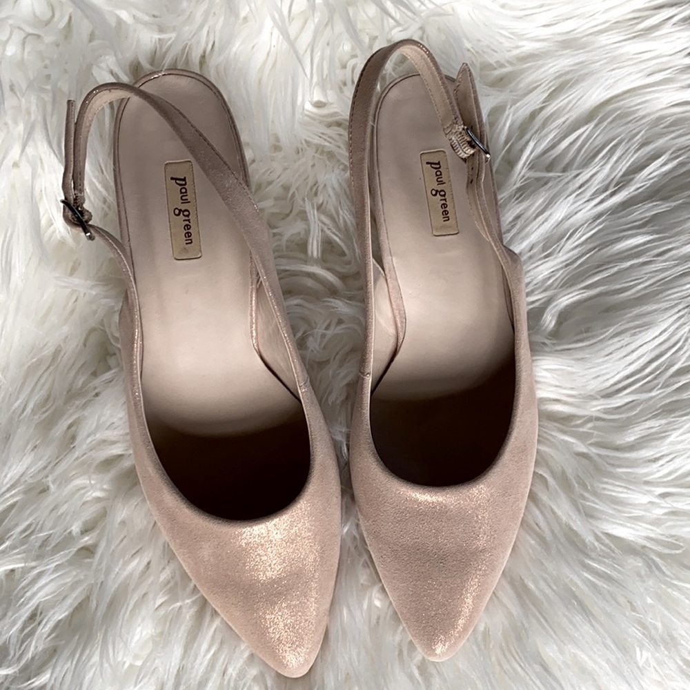 Paul Green slingback pumps rose suede metallic